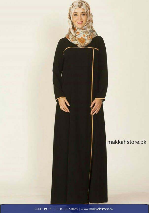 TURKISH BLACK ORANGE ABAYA