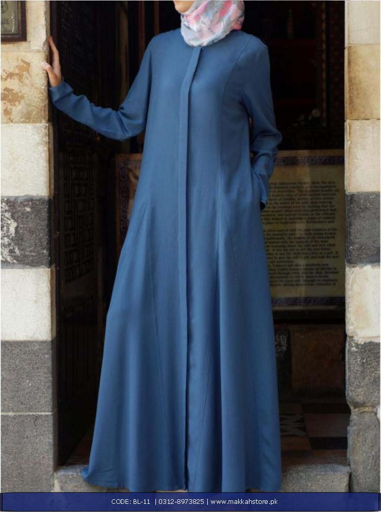 TURKISH BLUE FRONT ABAYA