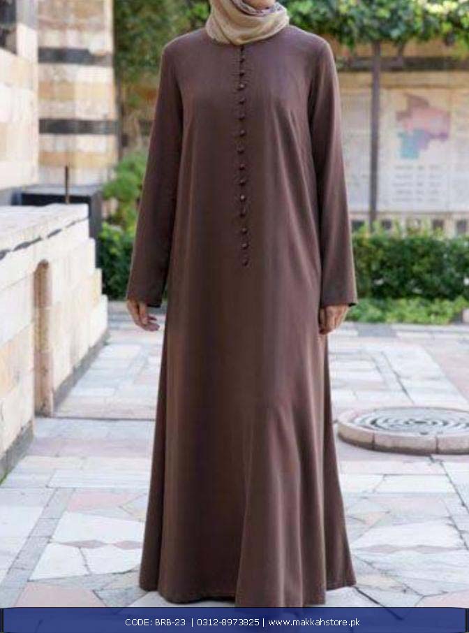 TURKISH BROWN BUTTON ABAYA