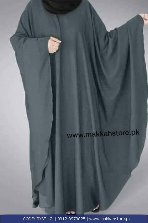 TURKISH GREY BUTTERFLY ABAYA