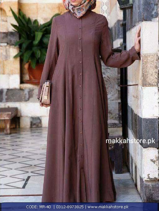 TURKISH MAROON FRONT OPEN ABAYA