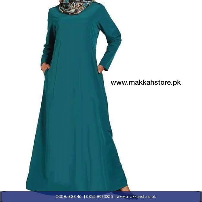TURKISH SEAGREEN ZIPPER ABAYA