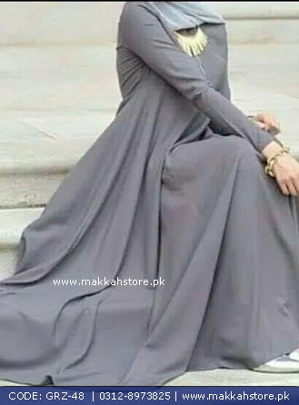 TURKISH GREY ZIP ABAYA